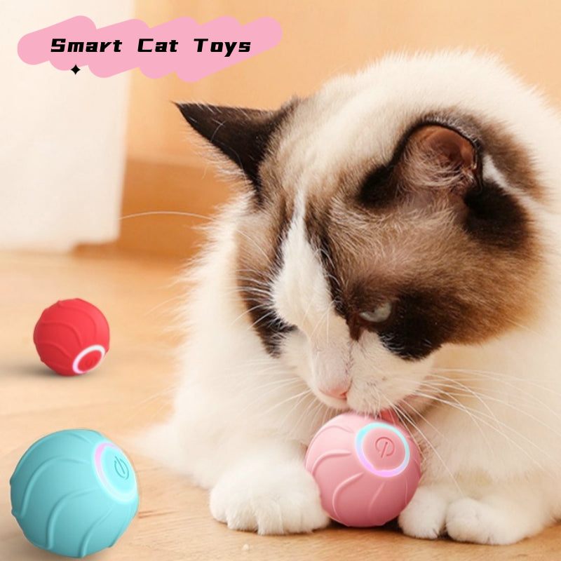 Smart Rolling Ball Cat Toy – Interactive LED Automatic Bouncing Ball for Cats